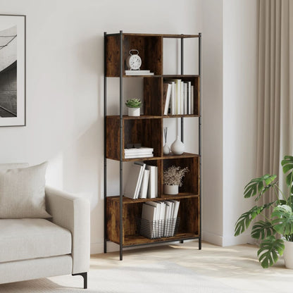 Bookcase Smoked Oak 72x28x172 cm Engineered Wood