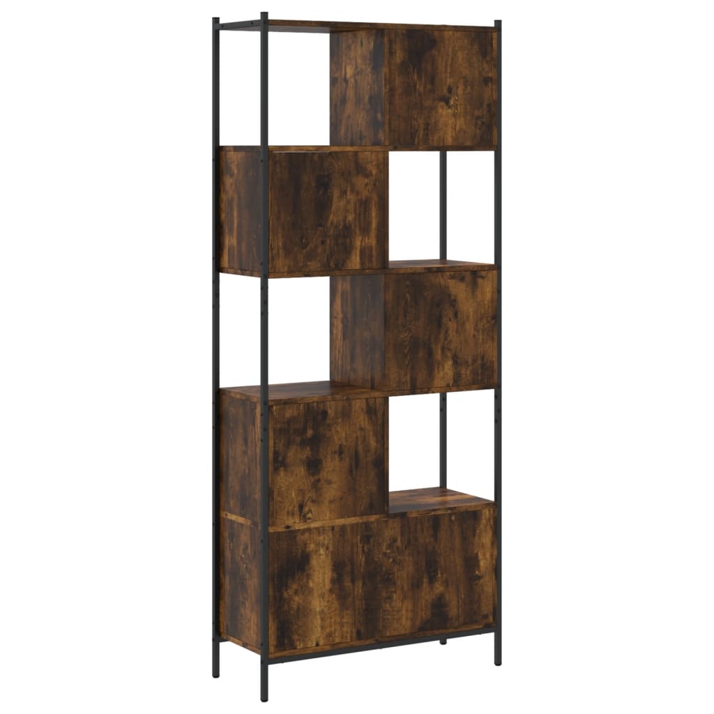 Bookcase Smoked Oak 72x28x172 cm Engineered Wood