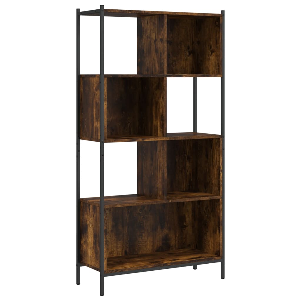 Bookcase Smoked Oak 72x28x172 cm Engineered Wood