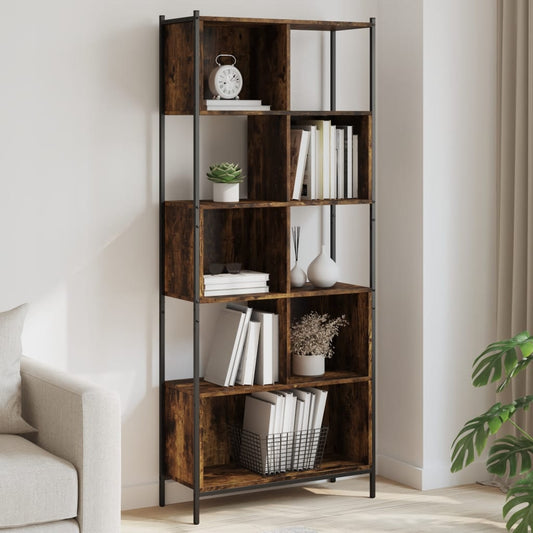 Bookcase Smoked Oak 72x28x172 cm Engineered Wood