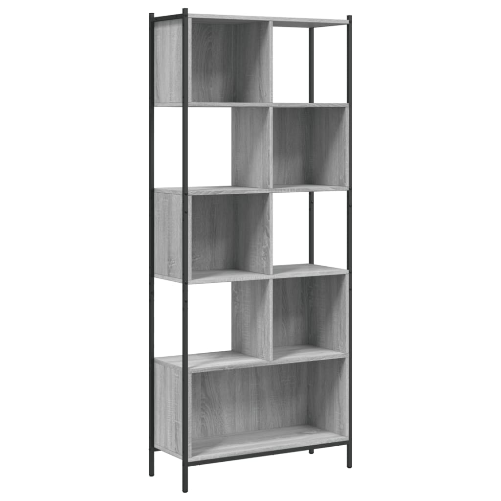 Bookcase Grey Sonoma 72x28x172 cm Engineered Wood