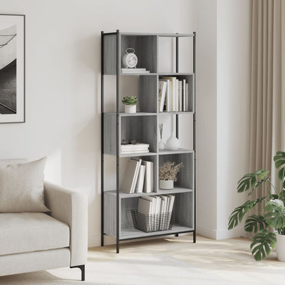 Bookcase Grey Sonoma 72x28x172 cm Engineered Wood