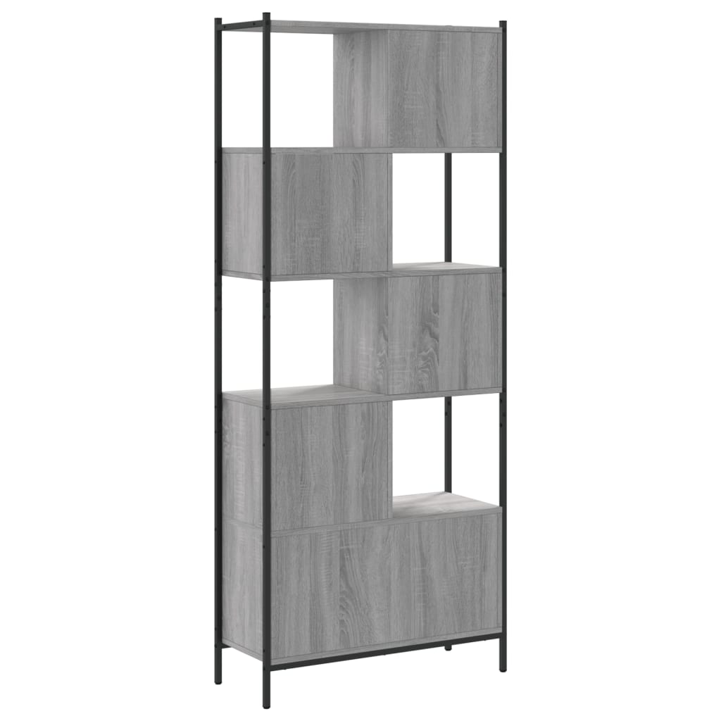 Bookcase Grey Sonoma 72x28x172 cm Engineered Wood