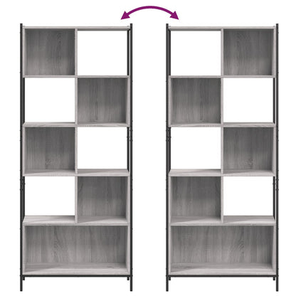 Bookcase Grey Sonoma 72x28x172 cm Engineered Wood