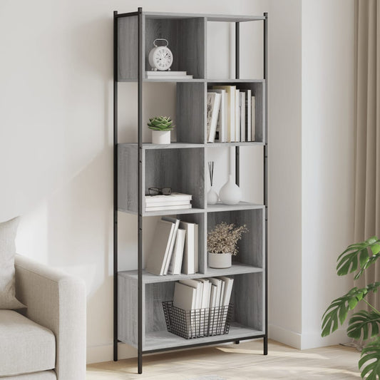 Bookcase Grey Sonoma 72x28x172 cm Engineered Wood