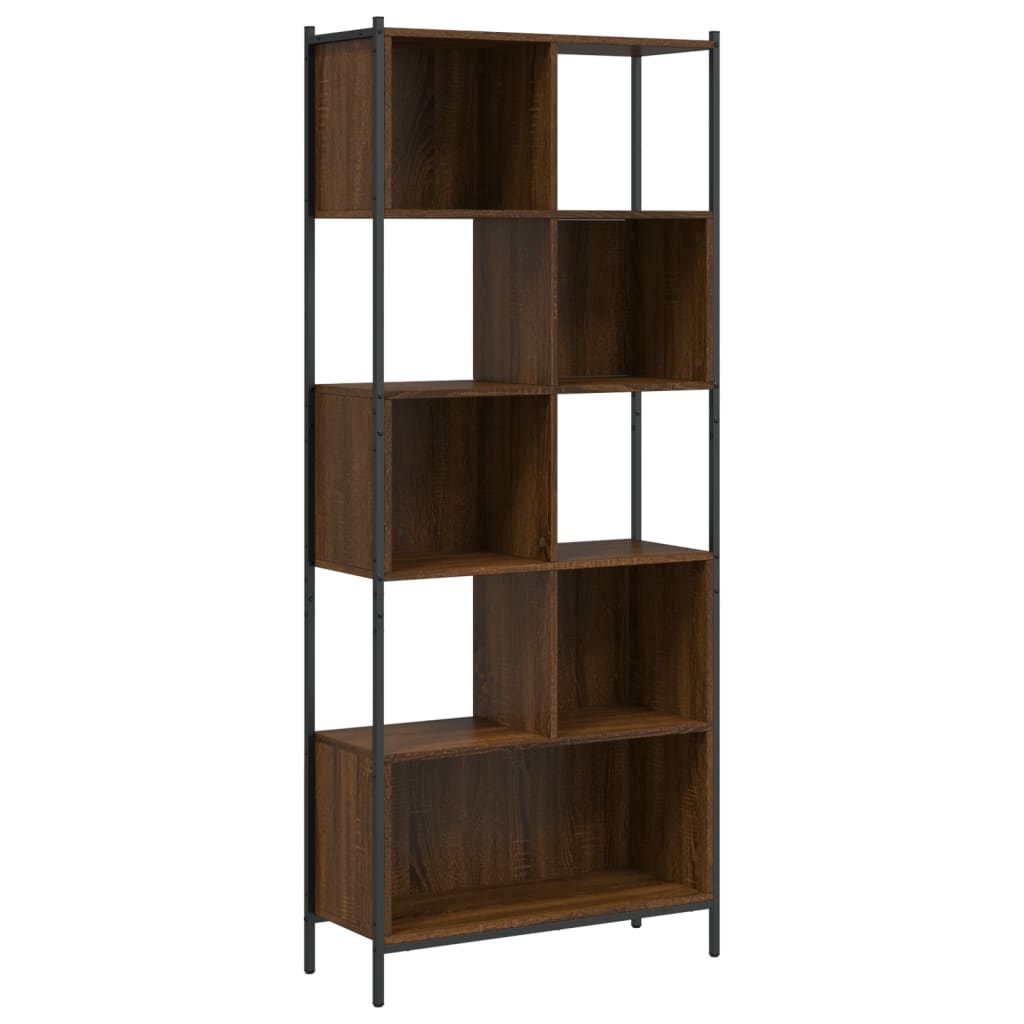 Bookcase Brown Oak 72x28x172 cm Engineered Wood