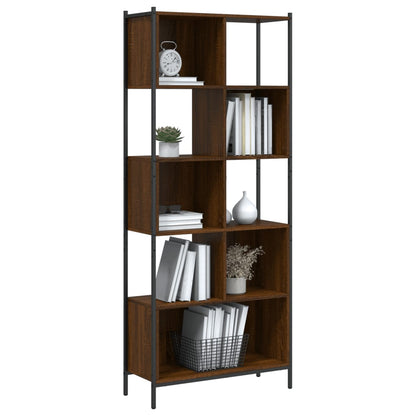 Bookcase Brown Oak 72x28x172 cm Engineered Wood