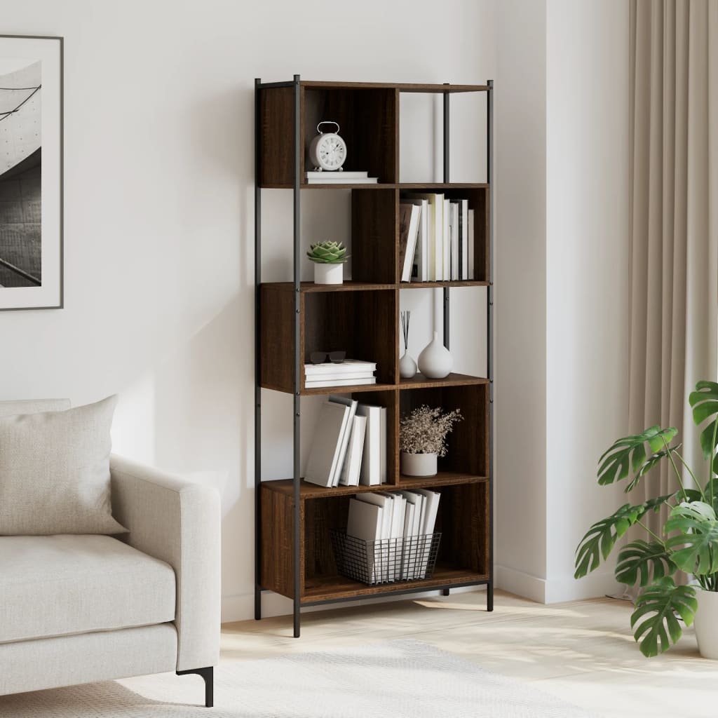 Bookcase Brown Oak 72x28x172 cm Engineered Wood