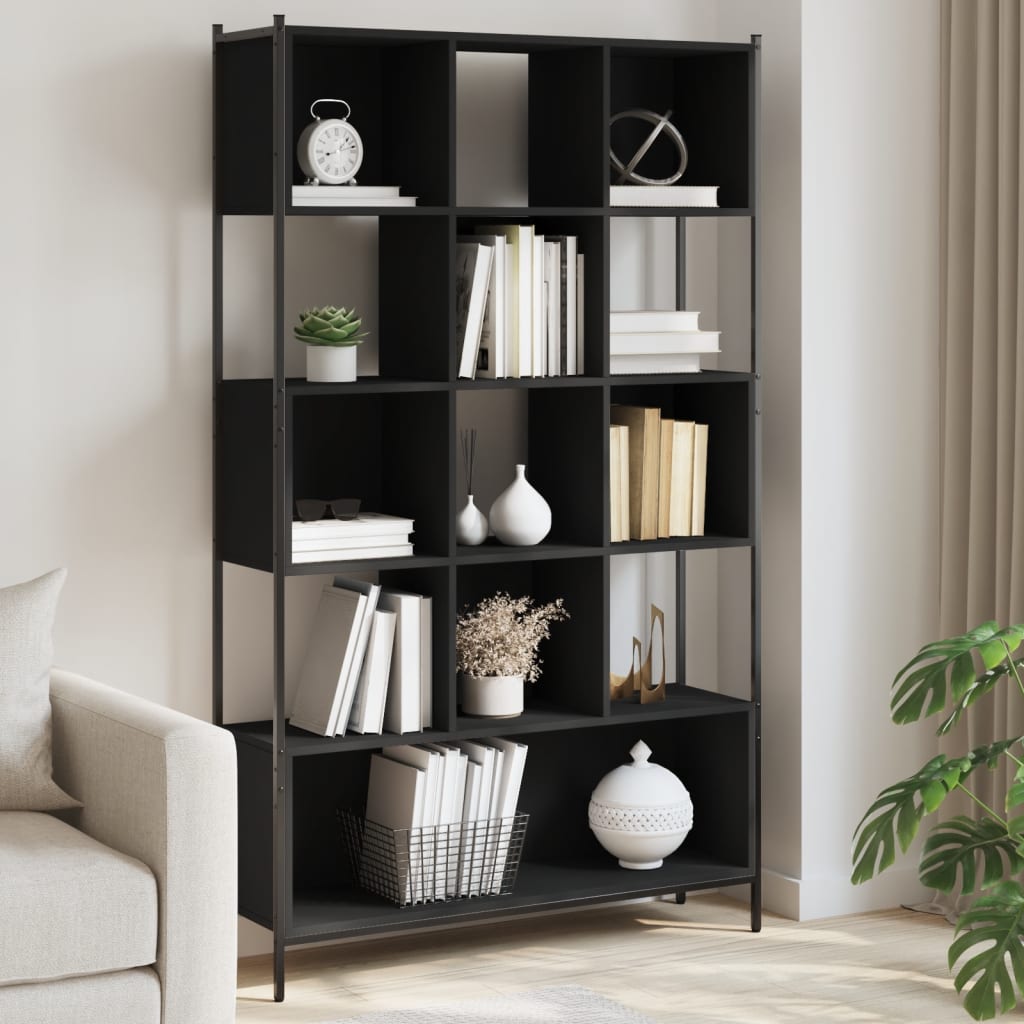 Bookcase Black 102x28x172 cm Engineered Wood