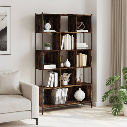 Bookcase Smoked Oak 102x28x172 cm Engineered Wood