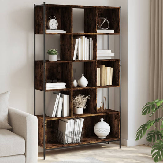 Bookcase Smoked Oak 102x28x172 cm Engineered Wood