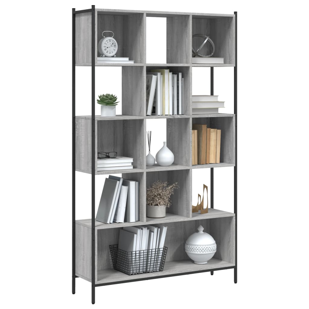 Bookcase Grey Sonoma 102x28x172 cm Engineered Wood