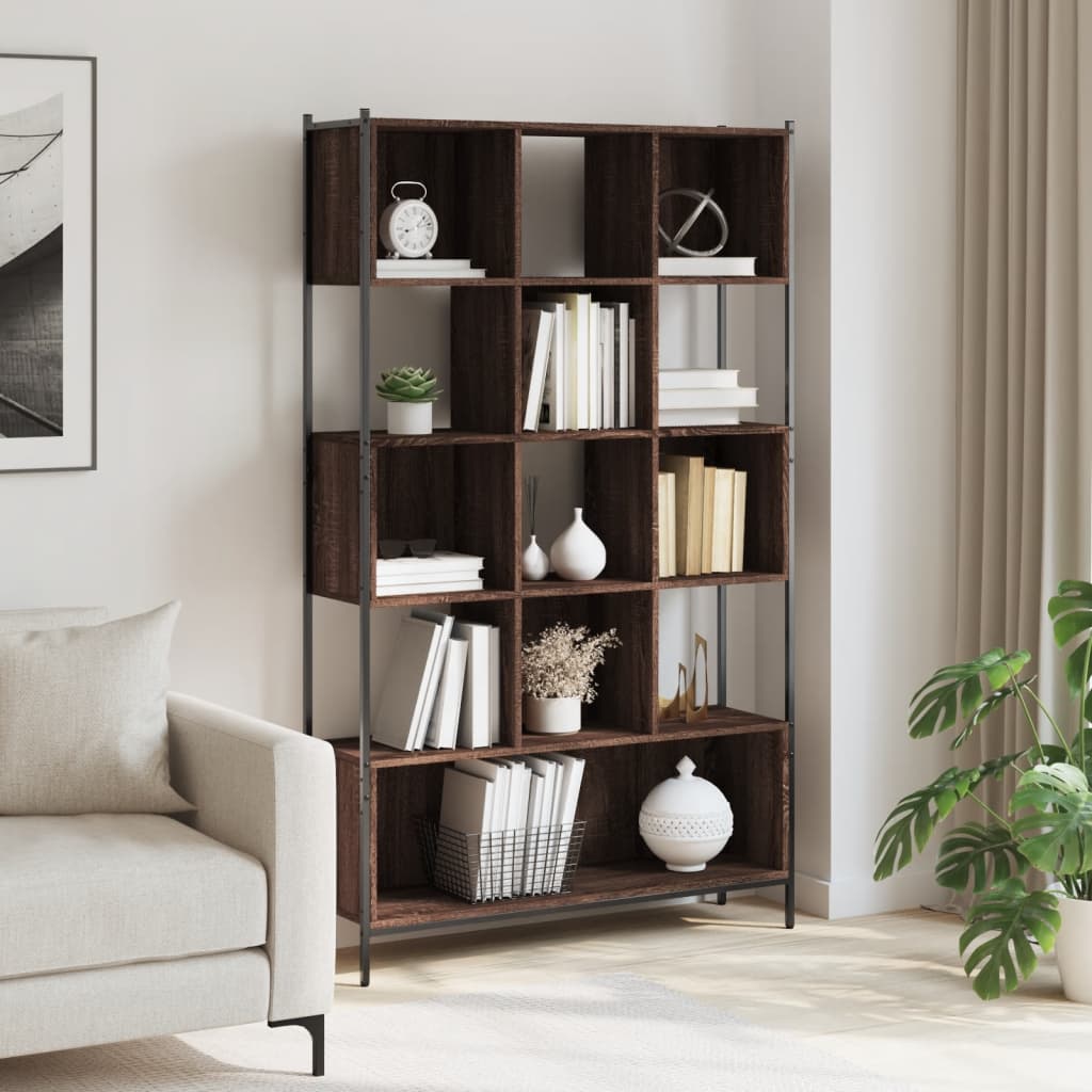 Bookcase Brown Oak 102x28x172 cm Engineered Wood