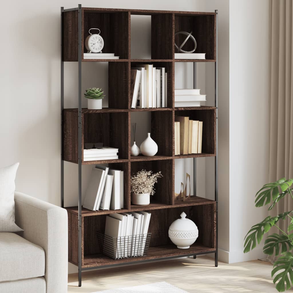 Bookcase Brown Oak 102x28x172 cm Engineered Wood