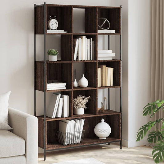 Bookcase Brown Oak 102x28x172 cm Engineered Wood