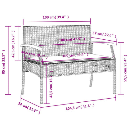 4 Piece Garden Dining Set with Cushions Grey Poly Rattan