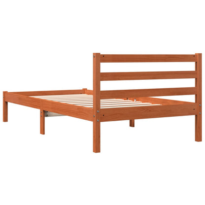 Bed Frame without Mattress Wax Brown 75x190 cm Small Single Solid Wood Pine