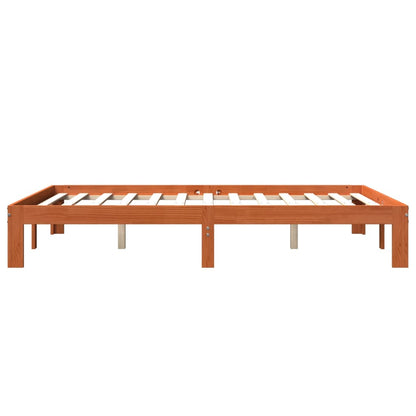 Bed Frame without Mattress Wax Brown 140x190 cm Solid Wood Pine