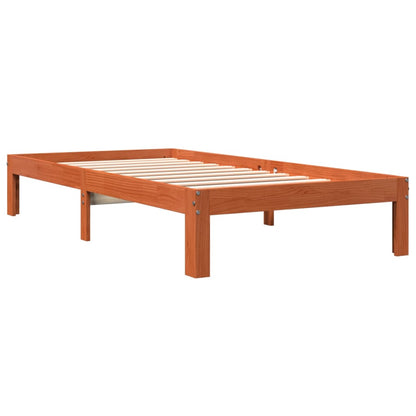 Bed Frame without Mattress Wax Brown 100x200 cm Solid Wood Pine