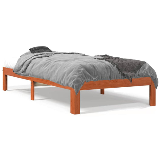 Bed Frame without Mattress Wax Brown 100x200 cm Solid Wood Pine