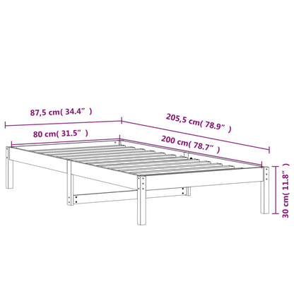 Day Bed without Mattress Wax Brown 80x200 cm Solid Wood Pine