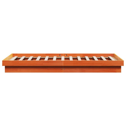 LED Bed Frame without Mattress Wax Brown 180x200 cm Super King Solid Wood