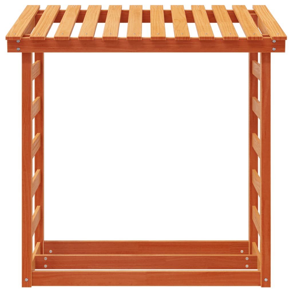 Firewood Rack Wax Brown 108x64.5x110 cm Solid Wood Pine