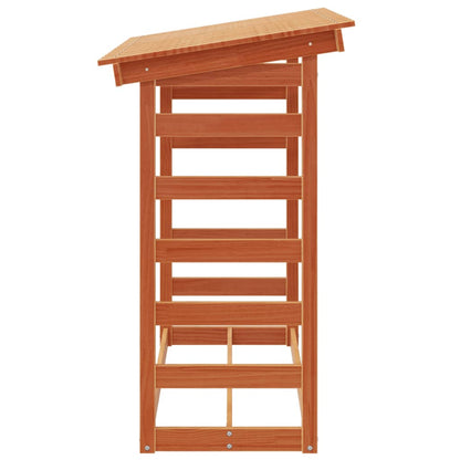 Firewood Rack Wax Brown 108x64.5x110 cm Solid Wood Pine