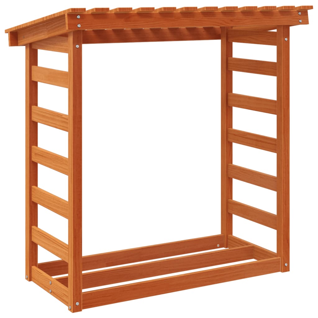 Firewood Rack Wax Brown 108x64.5x110 cm Solid Wood Pine