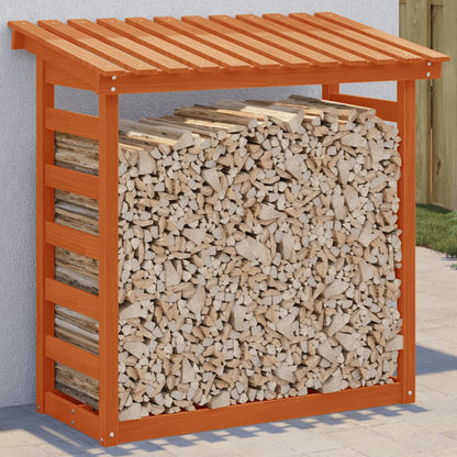 Firewood Rack Wax Brown 108x64.5x110 cm Solid Wood Pine