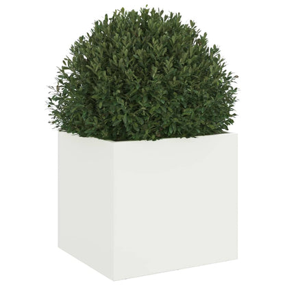 Planter White 32x30x29 cm Steel