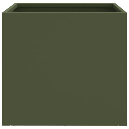 Planters 2 pcs Olive Green 32x30x29 cm Steel