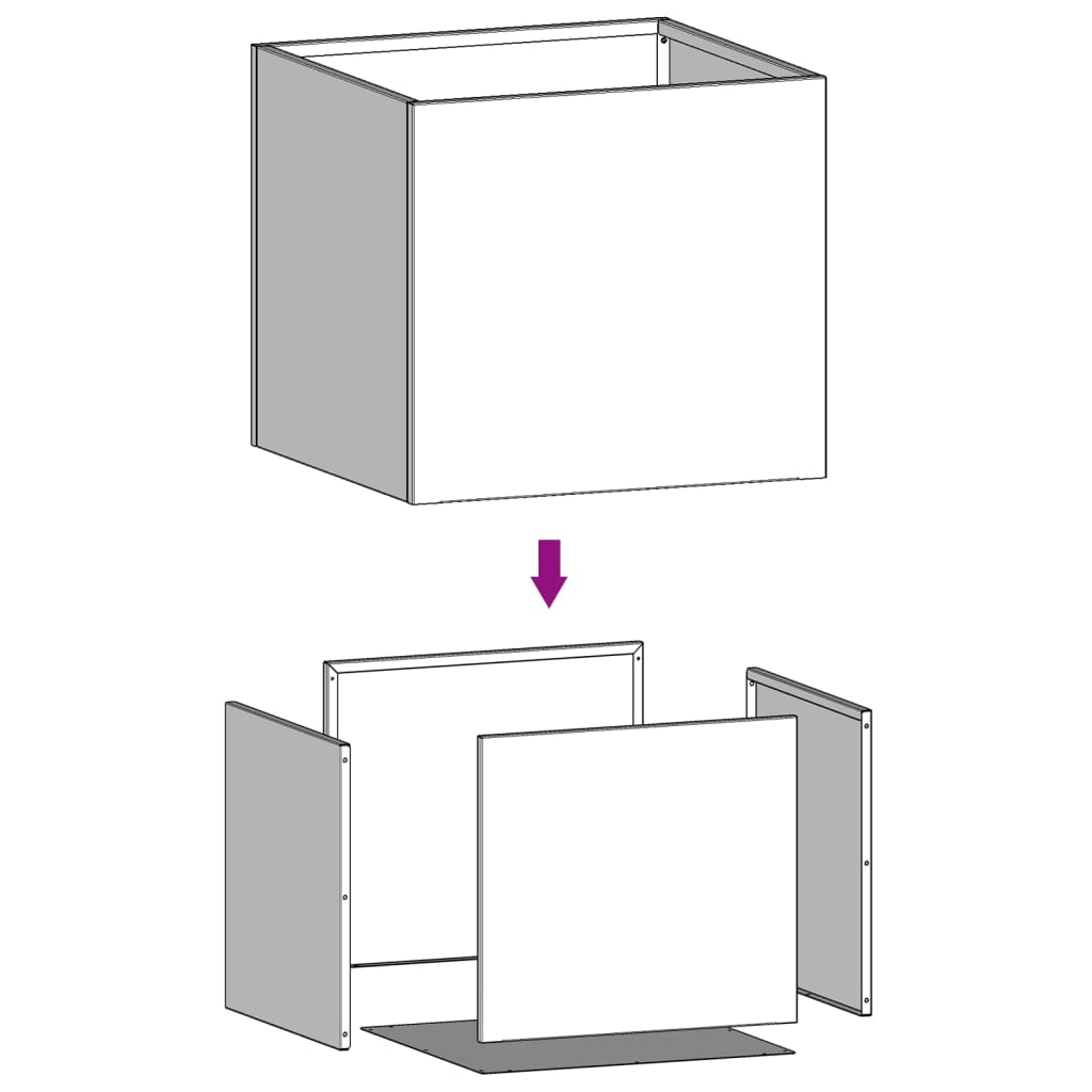 Planters 2 pcs Silver 32x30x29 cm Galvanised Steel