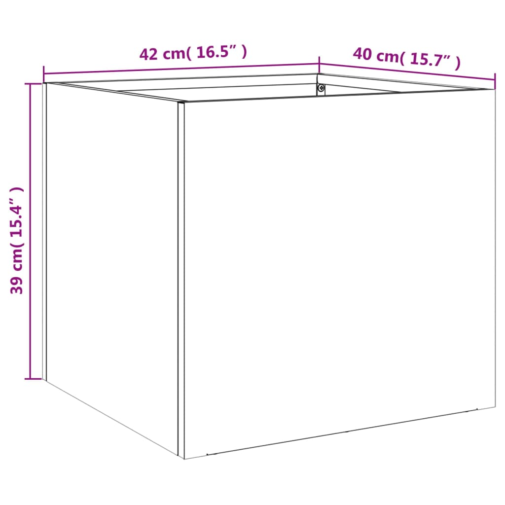 Planters 2 pcs White 42x40x39 cm Steel