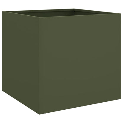 Planters 2 pcs Olive Green 42x40x39 cm Steel