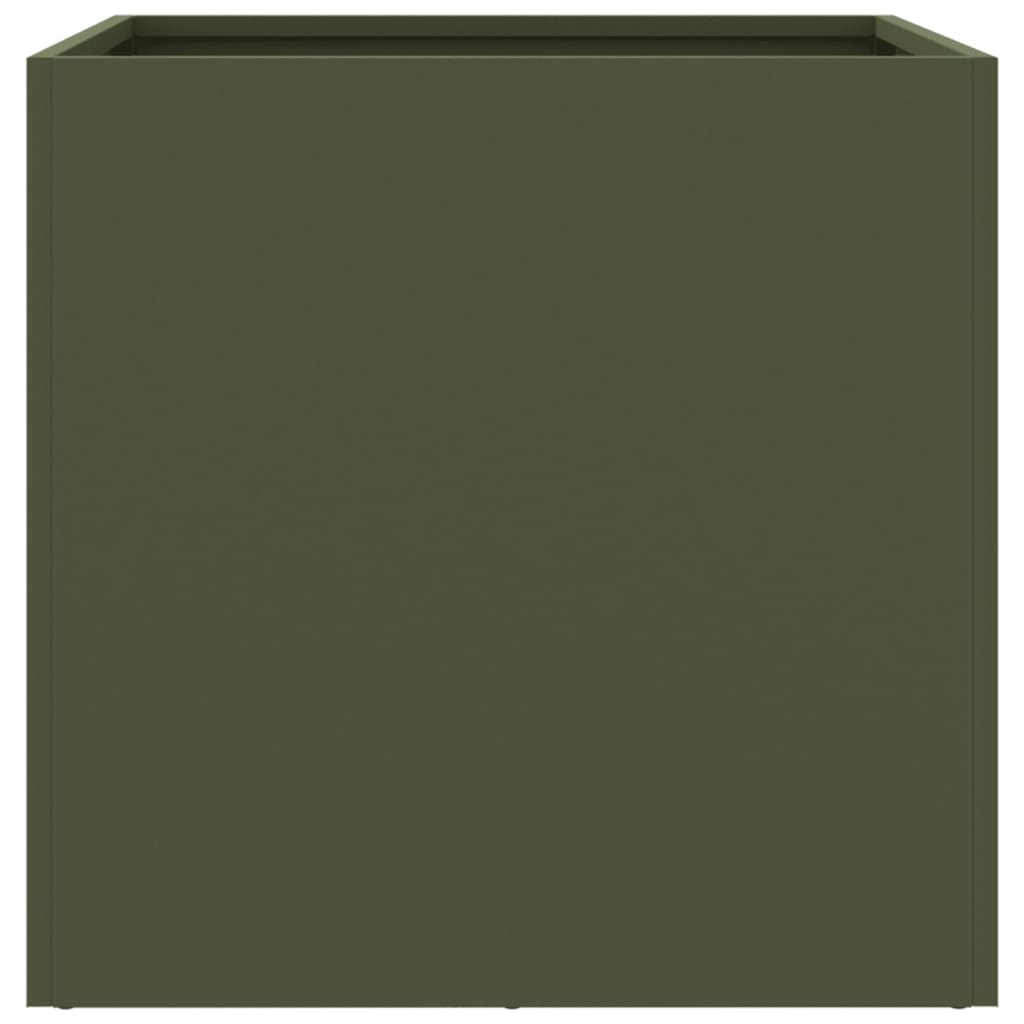 Planters 2 pcs Olive Green 42x40x39 cm Steel