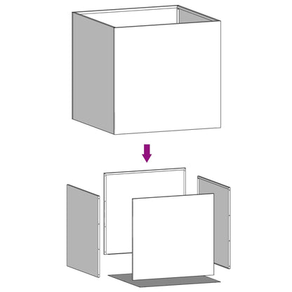 Planters 2 pcs White 49x47x46 cm Steel