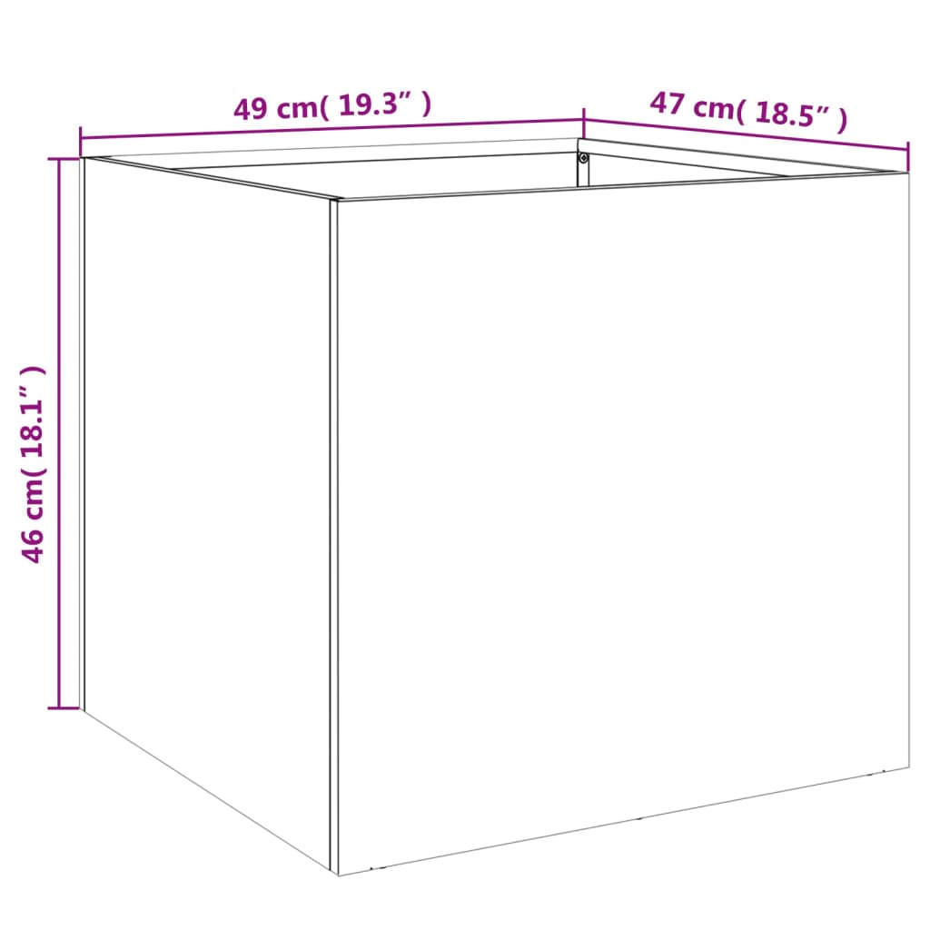 Planters 2 pcs White 49x47x46 cm Steel