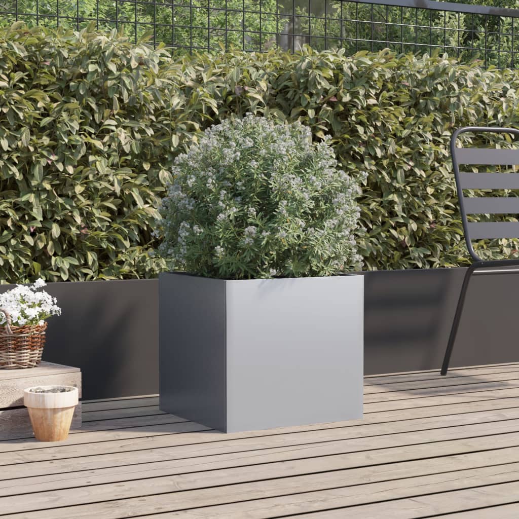 Planter Silver 49x47x46 cm Galvanised Steel