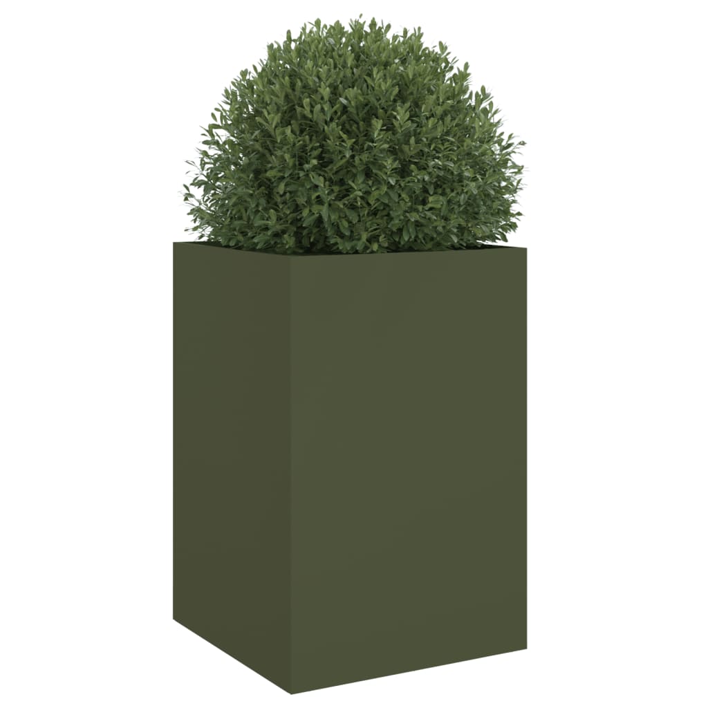 Planter Olive Green 52x48x75 cm Steel