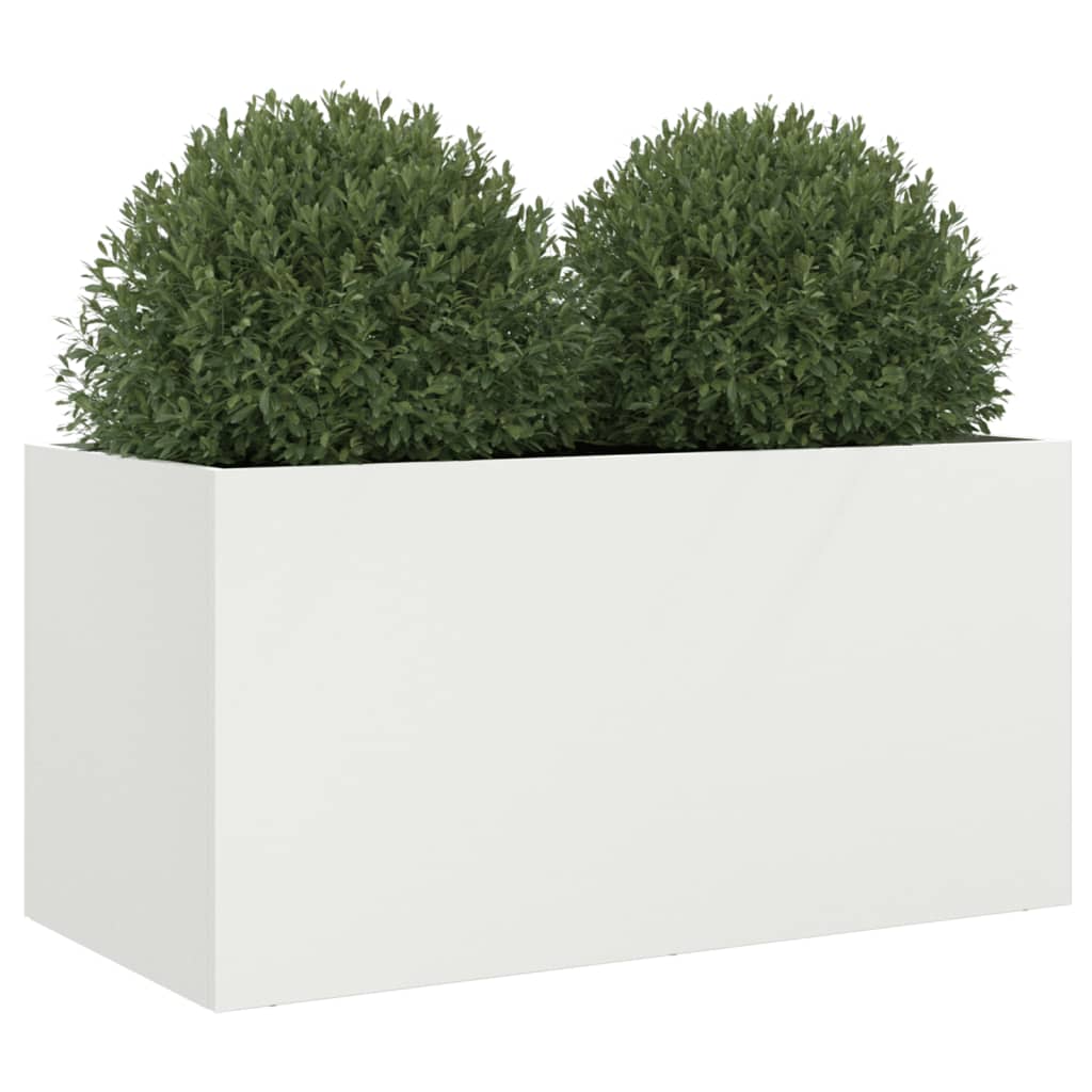 Planter White 62x30x29 cm Steel