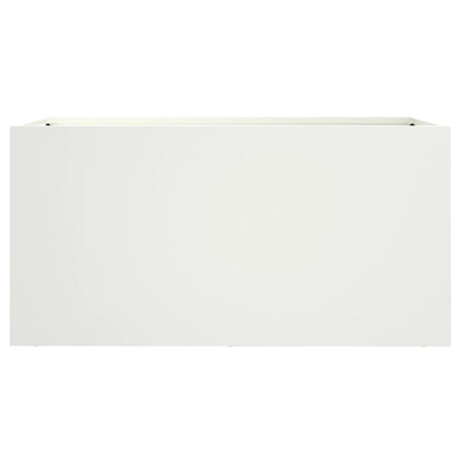 Planter White 62x30x29 cm Steel