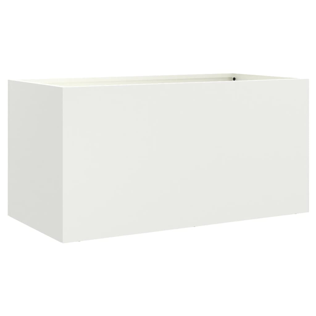 Planter White 62x30x29 cm Steel