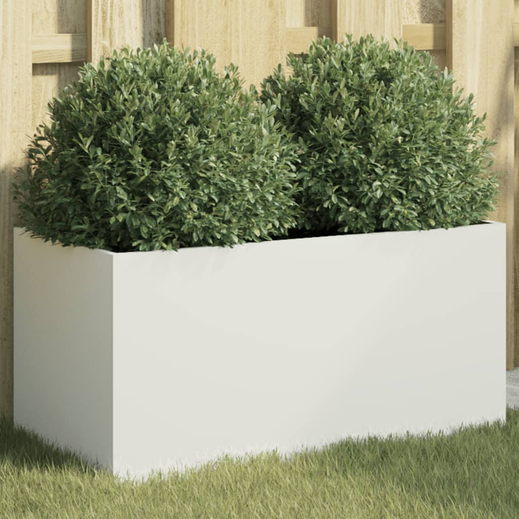 Planter White 62x30x29 cm Steel