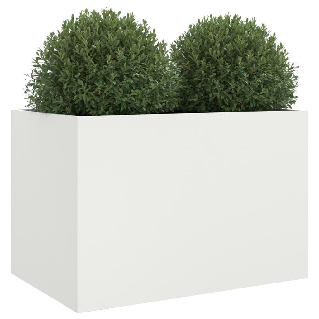 Planter White 62x47x46 cm Steel