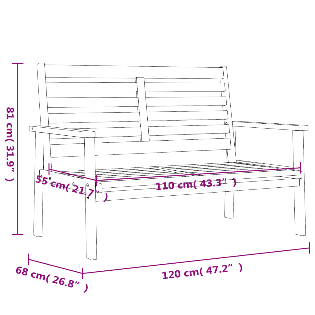 3 Piece Garden Lounge Set Solid Wood Acacia