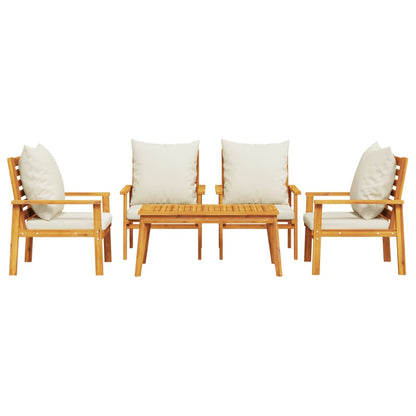 5 Piece Garden Lounge Set with Cushions Solid Wood Acacia