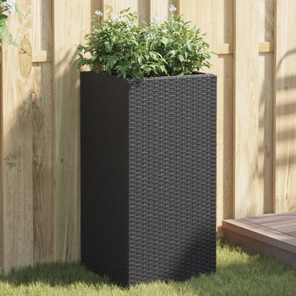 Garden Planters 2 pcs Black 40x40x80 cm Poly Rattan