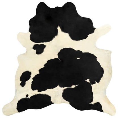 Real Cowhide Rug Black and White 180x220 cm