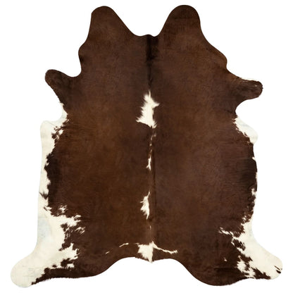 Real Cowhide Rug Brown and White 180x220 cm